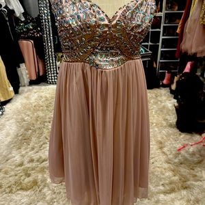 Dusty Rose sparkle mini dress